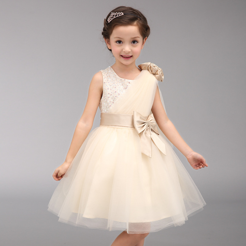 Girls frock for beautiful girl, ideal for wedding and party wear, floral white fancy dress.