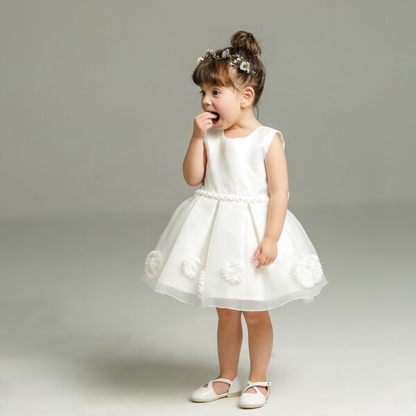 Girls frock white, Fancy frock
